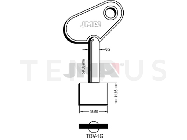 TOV-1G Kasa ključ (Silca 5TV1 / Errebi 1TV1) 13786
