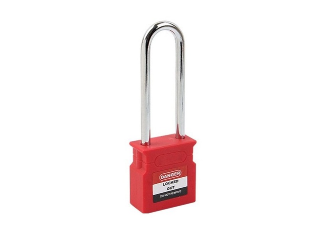 LOCKOUT Tagout Lični KATANAC 40mm produžena uška 76mm - LCK 76Sx40-RED 21004