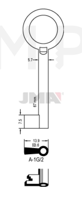 JMA A-1G/2 Kasa ključ