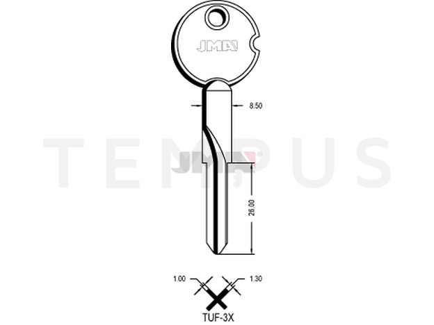 TUF-3X Krstasti ključ (Silca XTF3 / Errebi TFX3) 13978