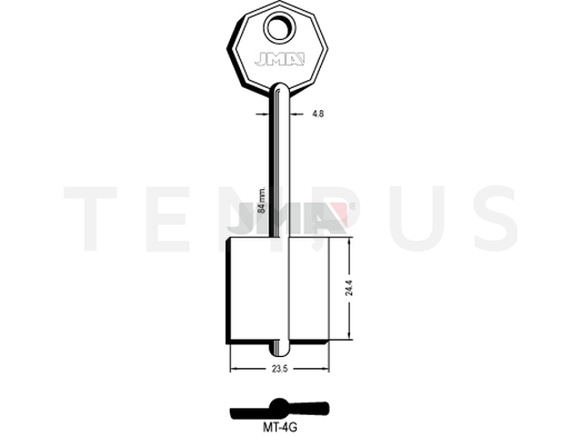 MT-4G Kasa ključ (Silca MTM, MTMF / Errebi 2MO11, 2MO13) 13520