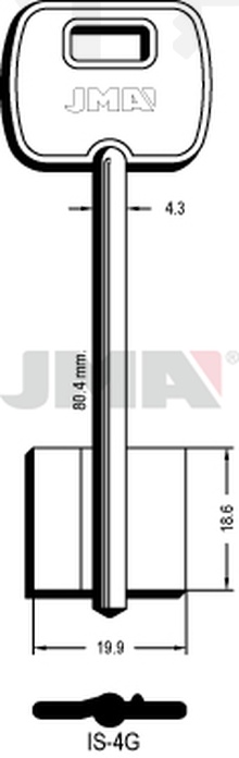 JMA IS-4G Kasa ključ (Silca 5IE9 / Errebi 1IE5)