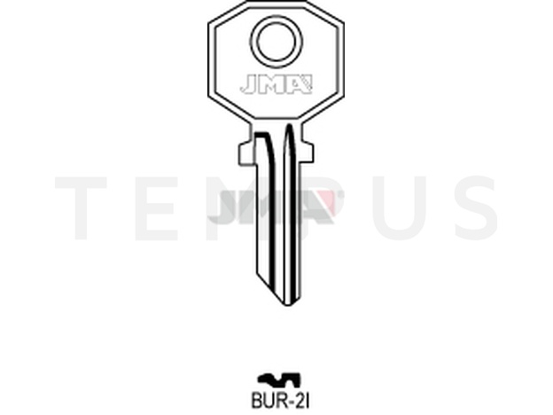 BUR-2I Cilindričan ključ (Silca BUR2R / Errebi BG8R)