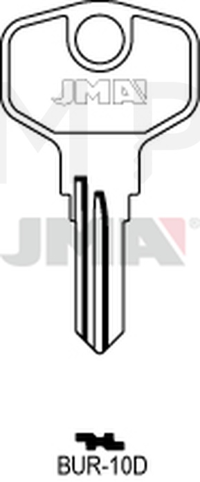 JMA BUR-10D Cilindričan ključ (Silca HPP1R, BUR52R / Errebi BG36R)
