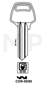 JMA COR-50-60  Cilindričan ključ (Silca CB1 / Errebi CO5D)