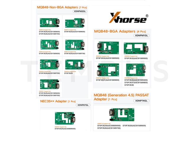 XHORSE MQB SOLDER FREE AD - XDNPM3GL SET ADAPTERA 13 KOMADA 19738