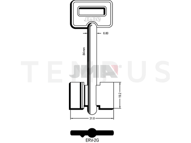 ERV-2G Kasa ključ (Silca 5ERV3 / Errebi 2ER2) 12923
