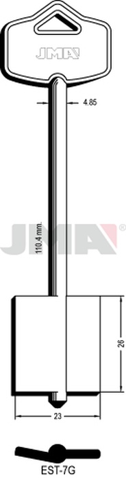 JMA EST-7G Kasa ključ (Silca 5EY22 / Errebi 2ES13)