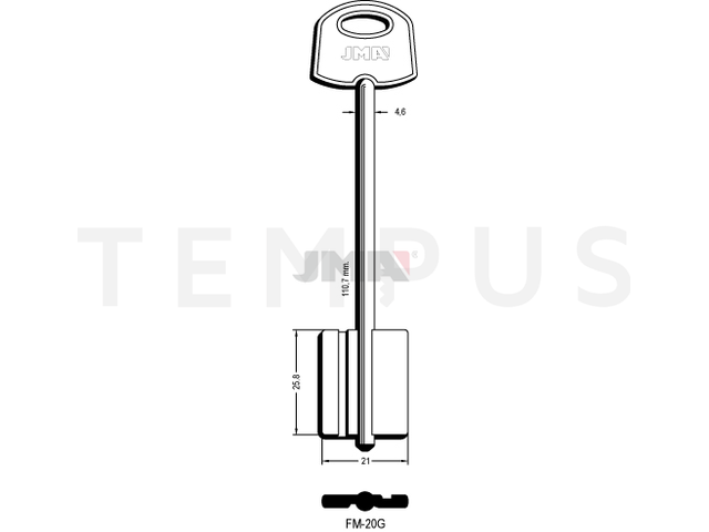 FM-20G Kasa ključ (Silca 5FI23P / Errebi 2FM20) 13057