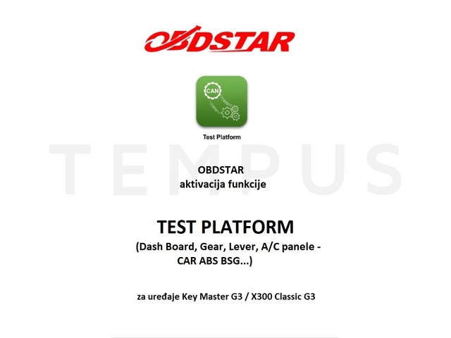 OBDSTAR aktivacija TEST PLATFORM (Dash board, Gear, Lever, A/C Panele - Car ABS BSG...) 20894