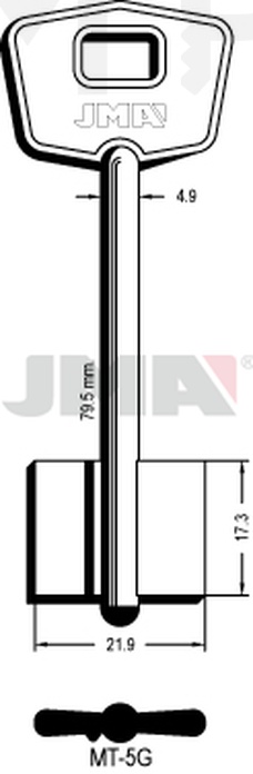 JMA MT-5G Kasa ključ (Silca 5MT7 / Errebi 2MO9R)