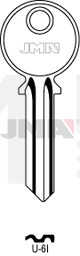 JMA U-6I Cilindričan ključ (Silca UL055 / Errebi U6S)