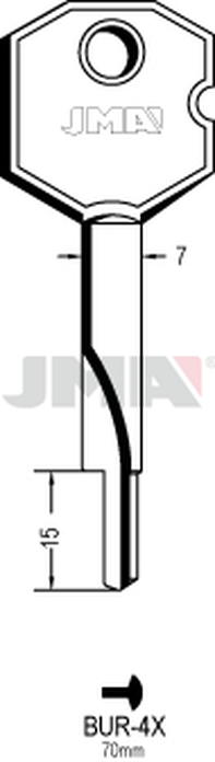 JMA BUR-4X Krstasti ključ (Silca XBW4 / Errebi FXT1)