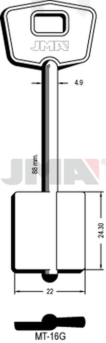 JMA MT-16G Kasa ključ (Silca 5MT14 / Errebi 2MO19)