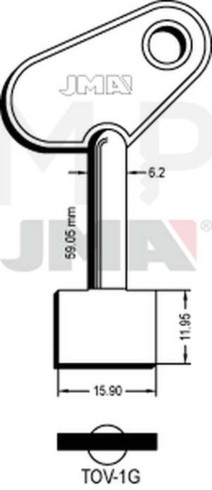 JMA TOV-1G Kasa ključ (Silca 5TV1 / Errebi 1TV1)