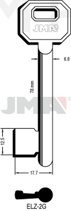 JMA ELZ-2G Kasa ključ (Silca 6EL1 / Errebi 65EZ2)