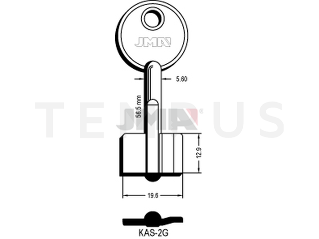 KAS-2G Kasa ključ (Silca 5KY2 / Errebi 1KA6) 13312