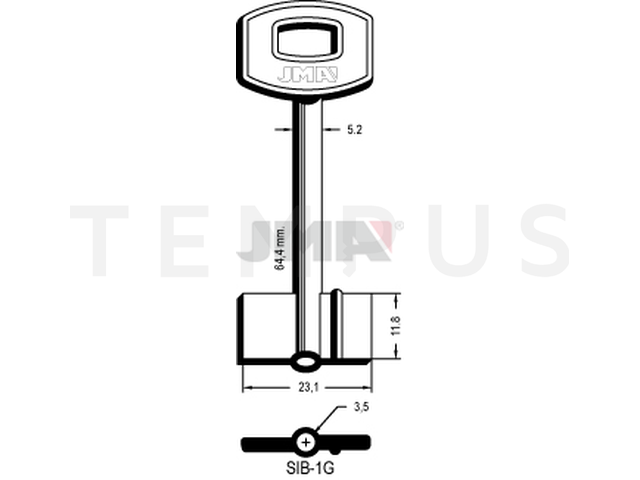 SIB-1G Kasa ključ (Silca SF / Errebi 2S2F) 13684