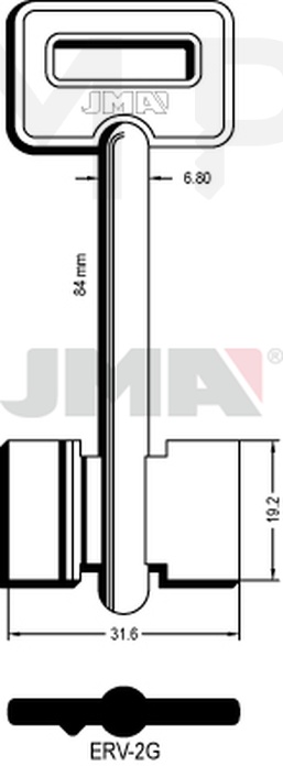 JMA ERV-2G Kasa ključ (Silca 5ERV3 / Errebi 2ER2)