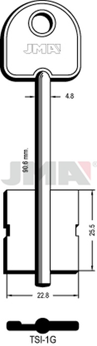 JMA TSI-1G Kasa ključ (Silca 5TSI1 / Errebi 2TS1)