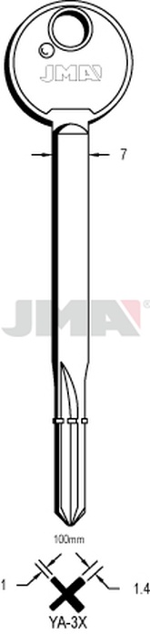 JMA YA-3X Krstasti ključ (Silca XY3 / Errebi BYX100)