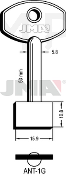 JMA ANT-1G Kasa ključ (Silca APN / Errebi 1AN1L)