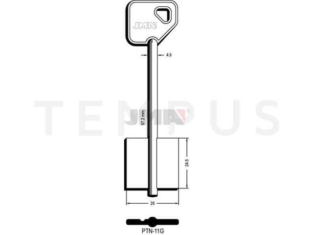 PTN-11G Kasa ključ (Silca 5PT20 / Errebi 2PN15) 13614