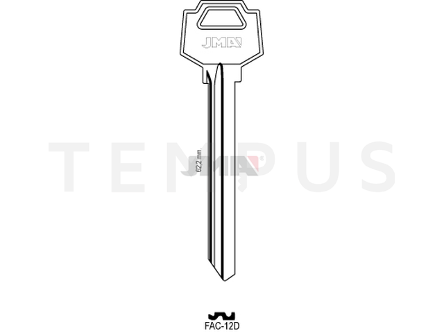 FAC-12D Cilindričan ključ (Silca FAC11 / Errebi FAC20) 12968