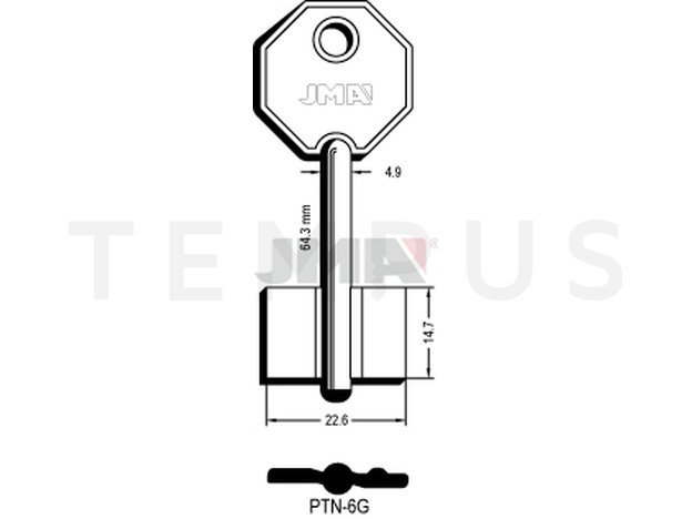 PTN-6G Kasa ključ (Silca 5PT3 / Errebi 1PN6) 13623