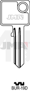 JMA BUR-19D Cilindričan ključ (Silca BUR29 / Errebi BG39)