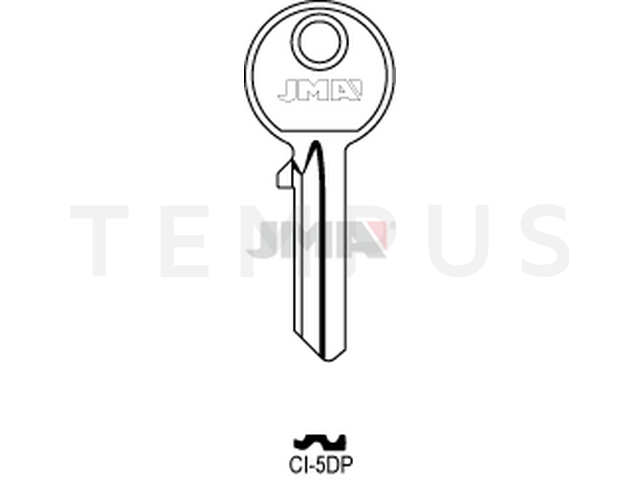 CI-5DP Cilindričan ključ (Silca AB3, CS7, CC1 / Errebi AU5PD, C5PD, C5PST, CC5PD) 12734