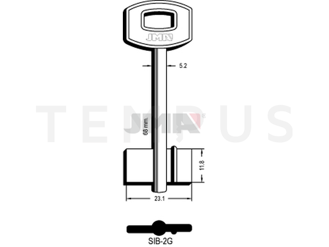 SIB-2G Kasa ključ (Silca S, 5SAB2 / Errebi 1S2, 1SB1, 1SB2) 13685