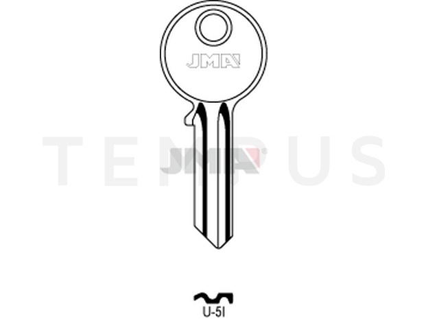 U-5I Cilindričan ključ (Silca UL051 / Errebi U5S) 14003