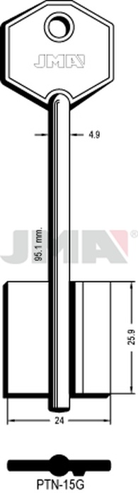 JMA PTN-15G Kasa ključ (Silca 5PT12 / Errebi 2PN8R)