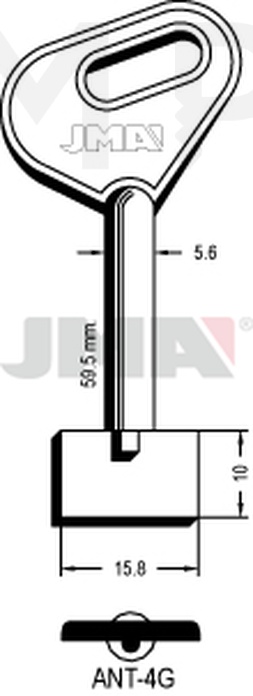 JMA ANT-4G Kasa ključ (Silca 5AU3 / Errebi 1AN9)