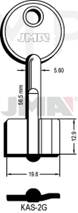 JMA KAS-2G Kasa ključ (Silca 5KY2 / Errebi 1KA6)