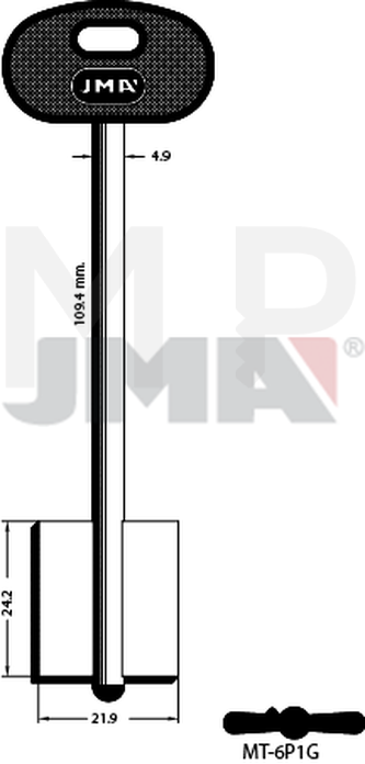 JMA MT-6.PG1 Kasa ključ (Silca MTNBP / Errebi 2MO8P165)