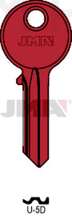 JMA U-5D ROJO Cilindričan ključ (Silca UL050 / Errebi U5D, UC5D)