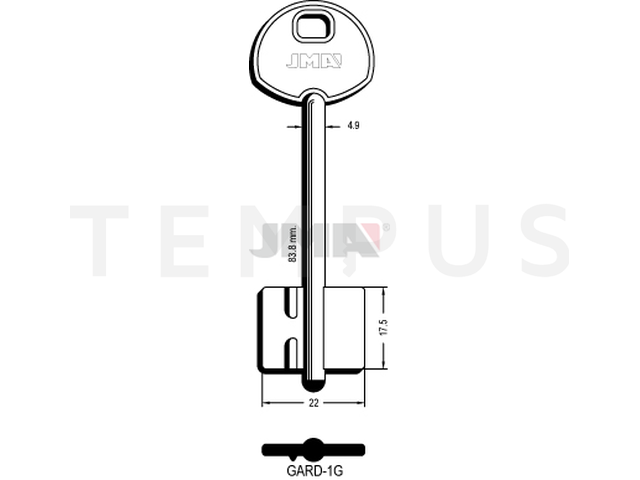 GARD-1G Kasa ključ (Silca 5GUN3 / Errebi 2GARD1) 14884