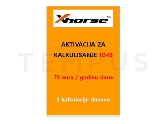 Aktivacija Xhorse za kalkulisanje ID48 1 godina 19317