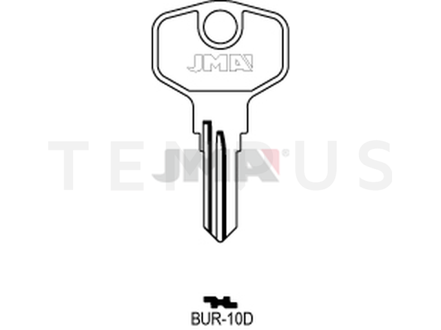 BUR-10D Cilindričan ključ (Silca HPP1R, BUR52R / Errebi BG36R) 12645