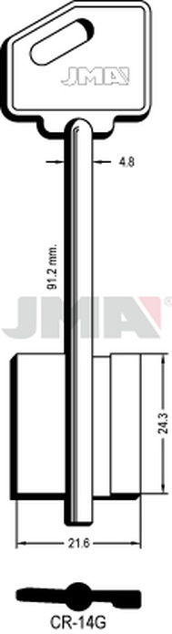 JMA CR-14G Kasa ključ (Silca RLC, 5R14 / Errebi 2CR7)