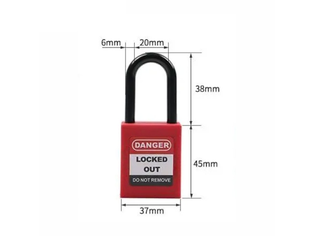 Lockout Tagout Lični KATANAC 40mm Plastična uška - LCK 38Px40-RED 21021