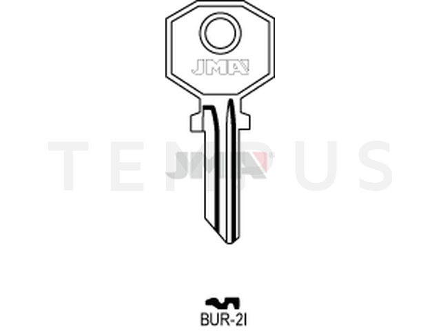BUR-2I Cilindričan ključ (Silca BUR2R / Errebi BG8R) 12657