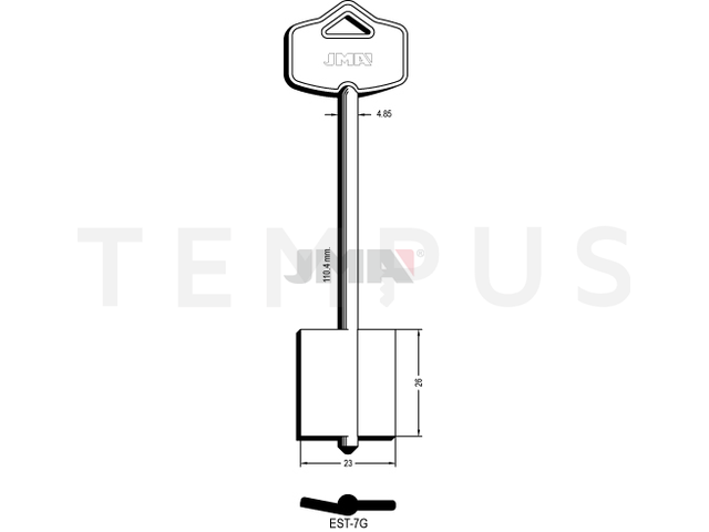 EST-7G Kasa ključ (Silca 5EY22 / Errebi 2ES13) 12929