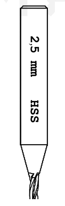 OSTALI HSS 2.5 mm Z3 - freza ORION za auto ključeve 2,5x49x6