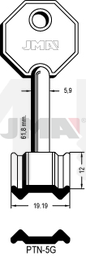 JMA PTN-5G Kasa ključ (Silca 5PT11 / Errebi 1PN12)
