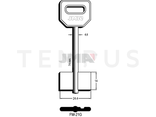 FM-21G Kasa ključ (Silca 5FI15 / Errebi 1FM19) 13058