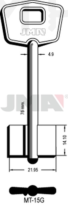 JMA MT-15G Kasa ključ (Silca 5MT3 / Errebi 1MO6)