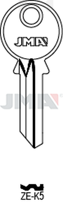 JMA ZE-K5 Cilindričan ključ (Silca ZE5 / Errebi ZE15PD)